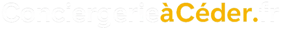 Logo ConciergerieàCéder.fr avec typographie blanche et orange