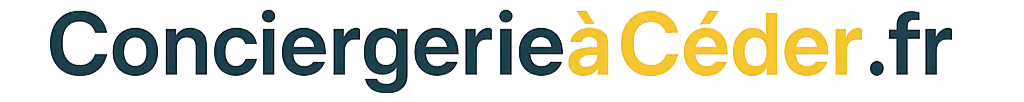 Logo ConciergerieàCéder.fr avec typographie bleu et orange